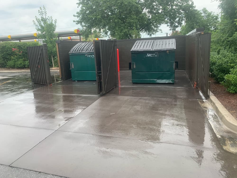 Enclosure T2, pad hosed down