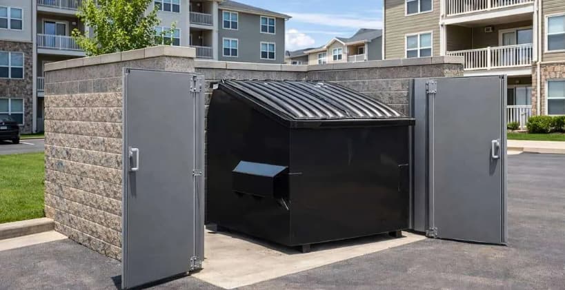 Enclosure T3, doors open, pad clear